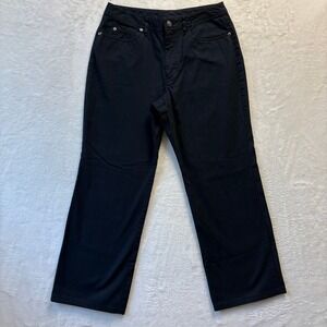 Vintage Talbots Pants Women Sz 8‎ Petite Black Cotton Blend Straight Leg Casual